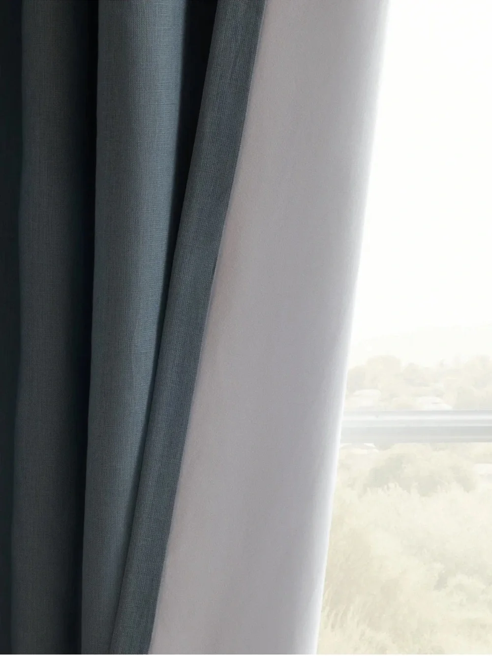 NWT QUINCE Set Of 2 48x96 European Linen True Blackout Curtains Chambray 9020